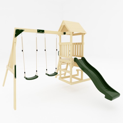 Garden wooden swing - swing, set