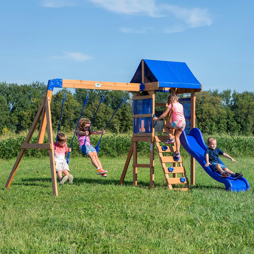 Wooden swing set - wooden,