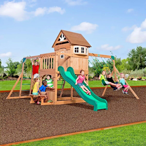 Wooden swing set - set, outdoor
